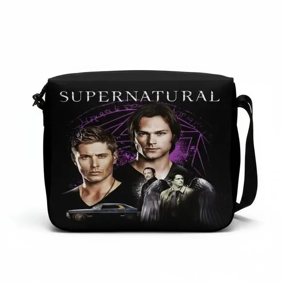 Limited Edition Supernatural Black & Purple Crossbody Messenger Shoulder Bag - Picture 7 of 8